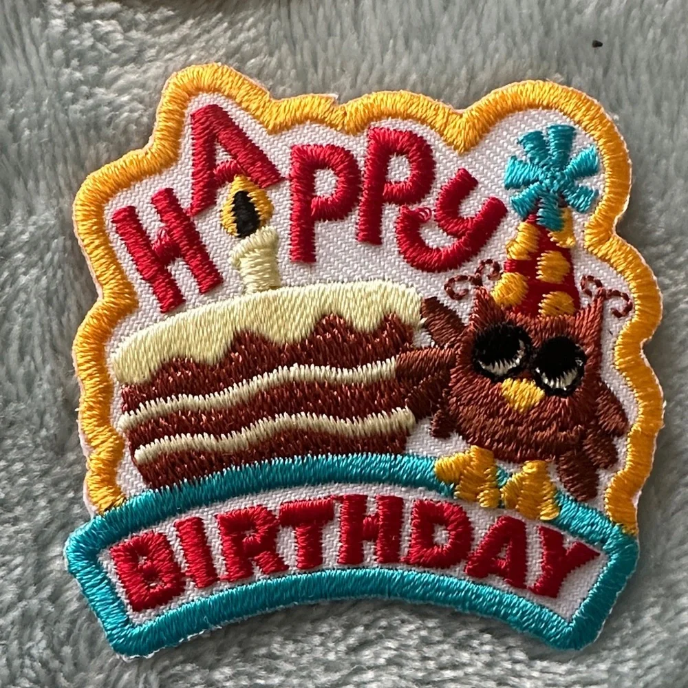 Happy Birthday Embroidered Patch Set of 8 - Multicolor